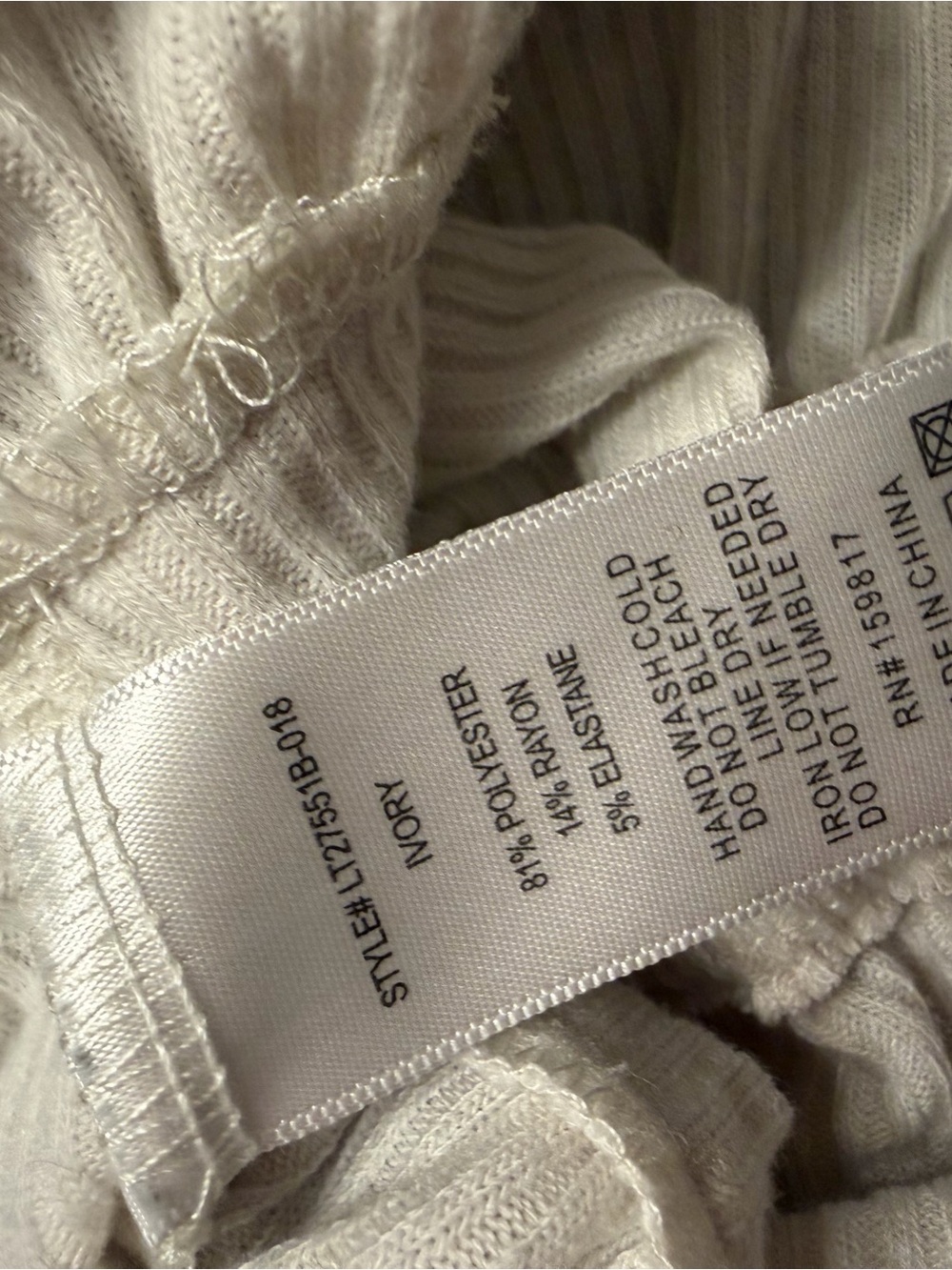 Altar’d State Cream Ribbed Off Shoulder Ruffle Peplum Top Size Medium - Picture 8 of 8